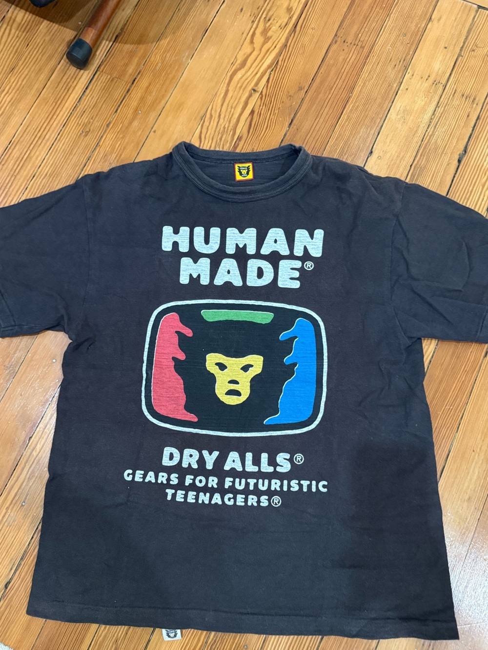 Human Made Black Tee with Multicolor Graphic